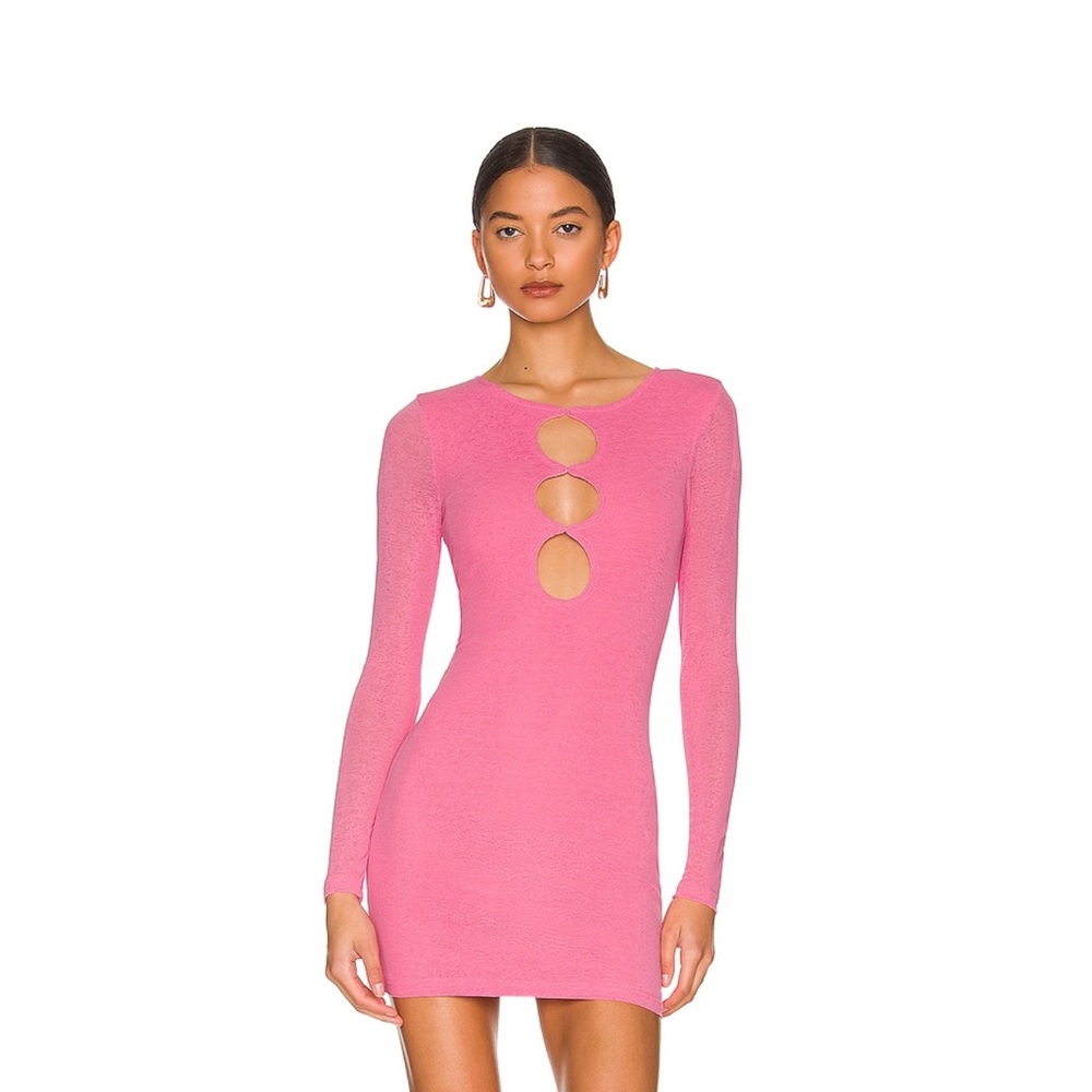 Pink cutout body on dress